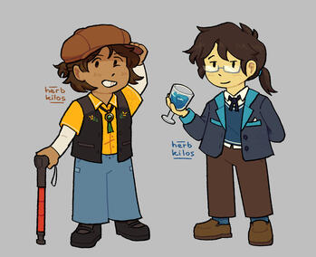 Humans in fancy attire.